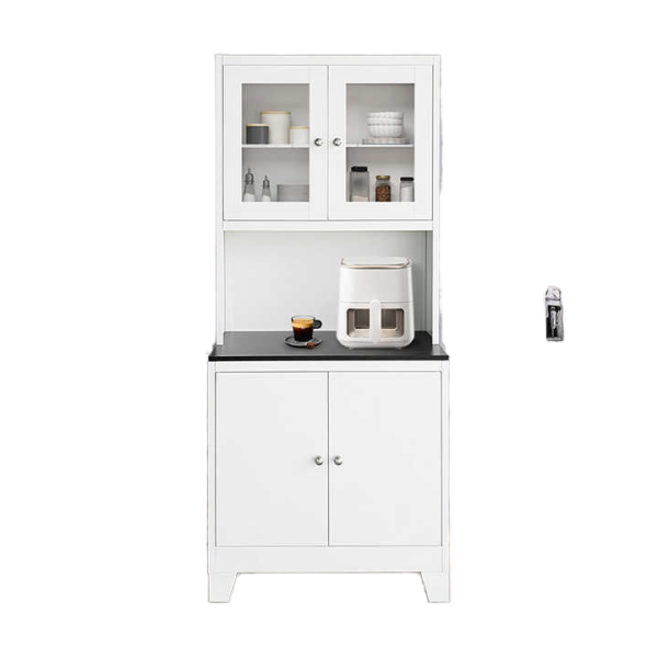 Steel Kitchen Cabinet with Glass Doors