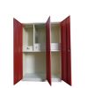 3-Door Steel Wardrobe with Mirror and Drawers