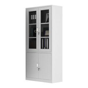 Steel Office Filing Cabinet with Glass Doors-001