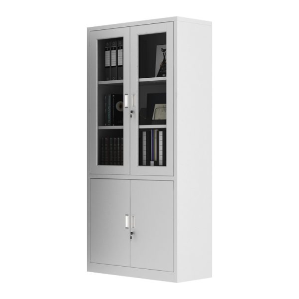Steel Office Filing Cabinet with Glass Doors-001