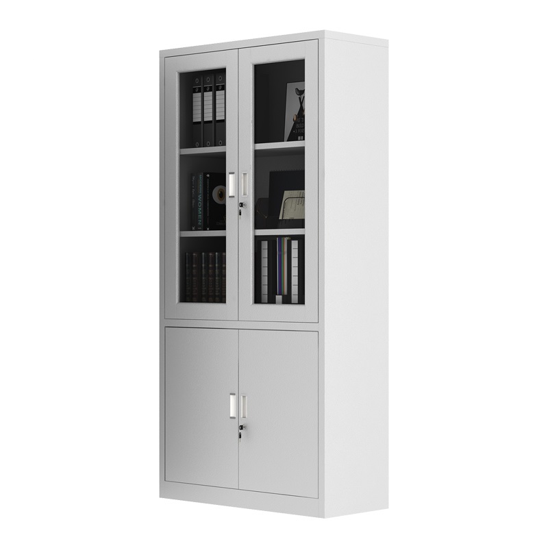 Steel Office Filing Cabinet with Glass Doors-001