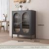 Glass Display Cabinet with Doors-001