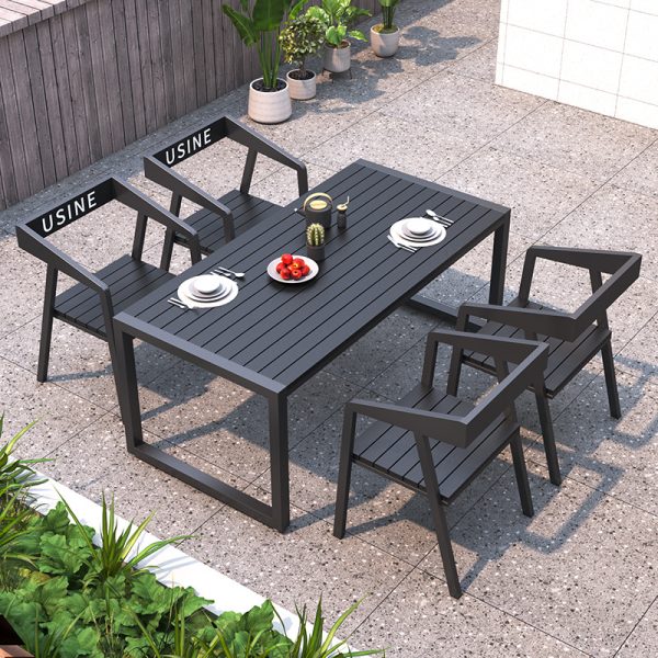 Outdoor Table and Bench Set-001