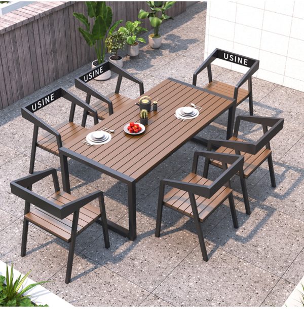 Outdoor Table and Bench Set-001