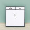 2 (2) Steel Low Cabinet with Drawers & Doors-001