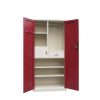 3-Door Steel Wardrobe with Mirror and Drawers