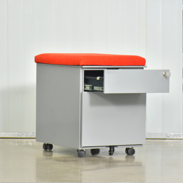Mobile File Cabinet with Cushion Seat