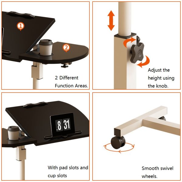 Adjustable Rolling Laptop Table-A01