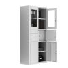 Steel Office Filing Cabinet with Glass Doors-001