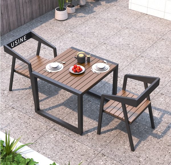 Outdoor Table and Bench Set-001