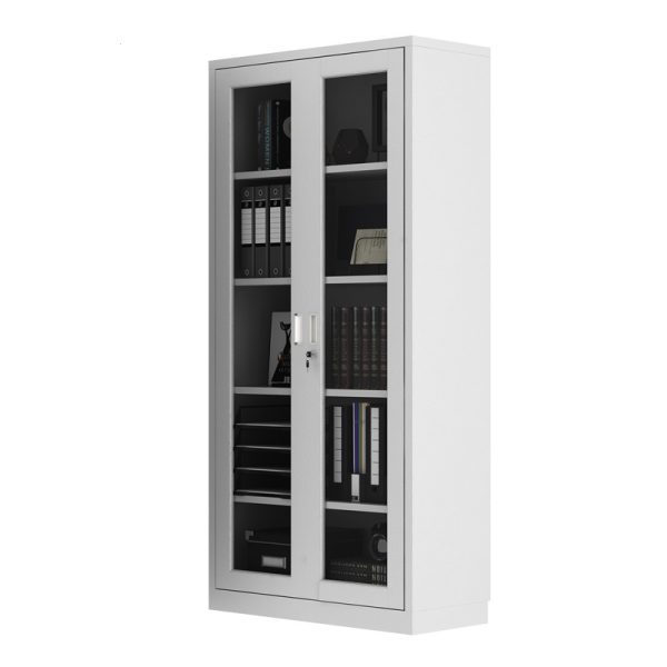 Steel Office Filing Cabinet with Glass Doors-001