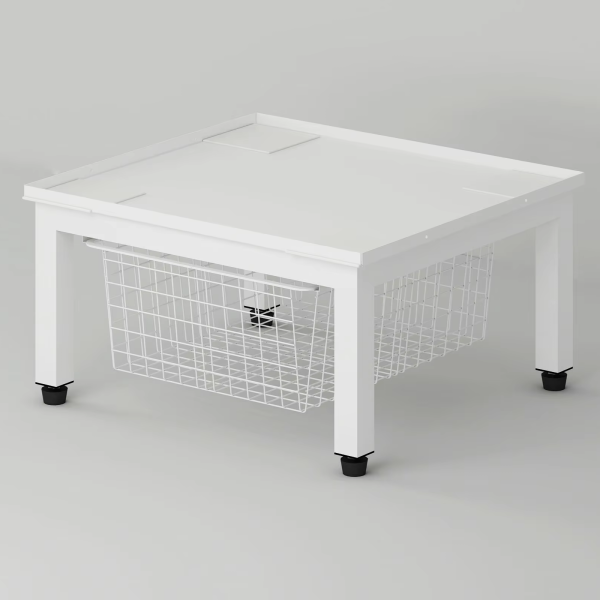 Laundry Machine Stand with Wire Basket-001