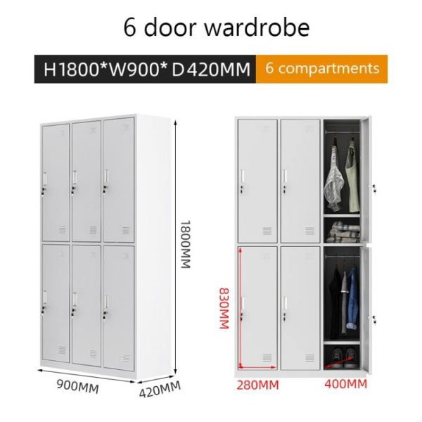 6-Door Steel Locker with Key-002
