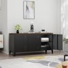 Steel TV Stand with Storage Cabinets-001