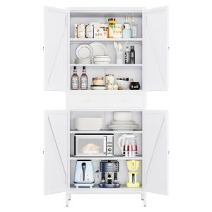 White Metal Kitchen Storage Cabinet