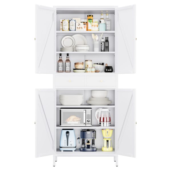 White Metal Kitchen Storage Cabinet