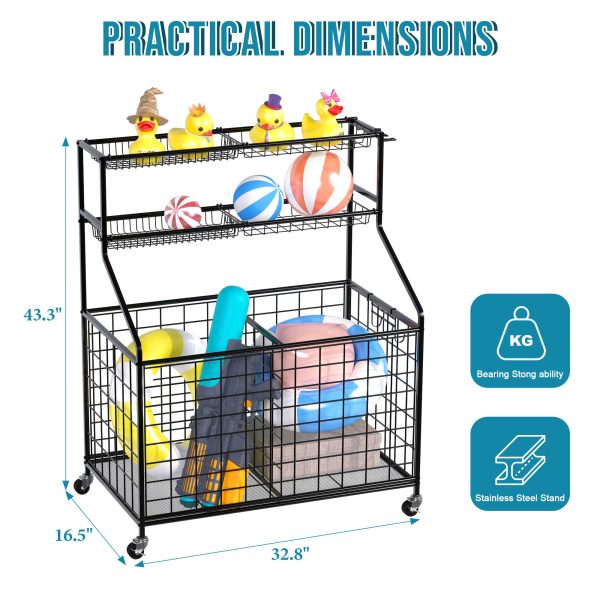 Rolling Sports Equipment Organizer