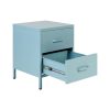 Metal Bedside Table with Drawers-001