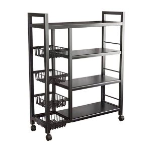 Steel Kitchen Rack with Baskets & Wheels
