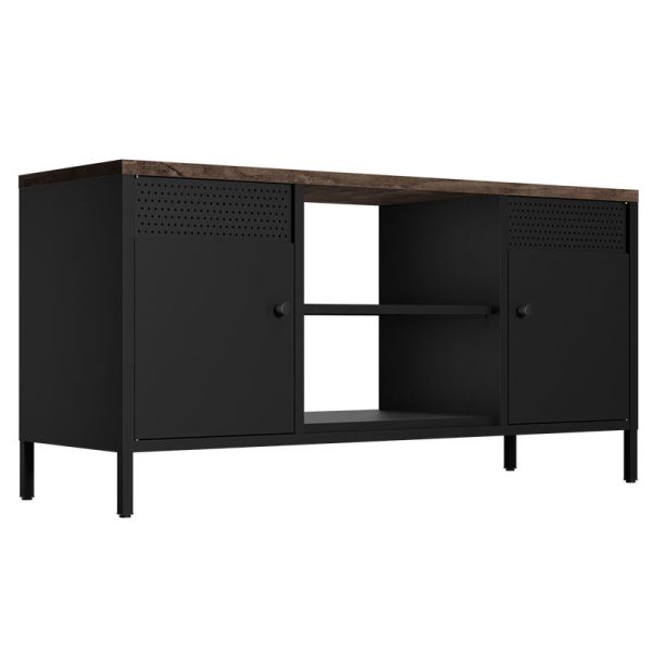 Steel TV Stand with Storage Cabinets-001