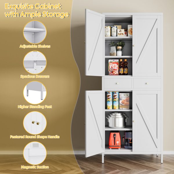White Metal Kitchen Storage Cabinet