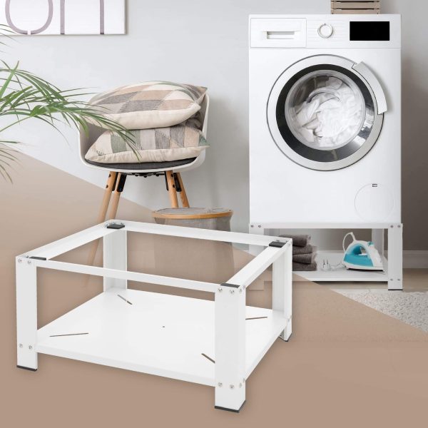 Washing Machine Stand with Storage Shelf