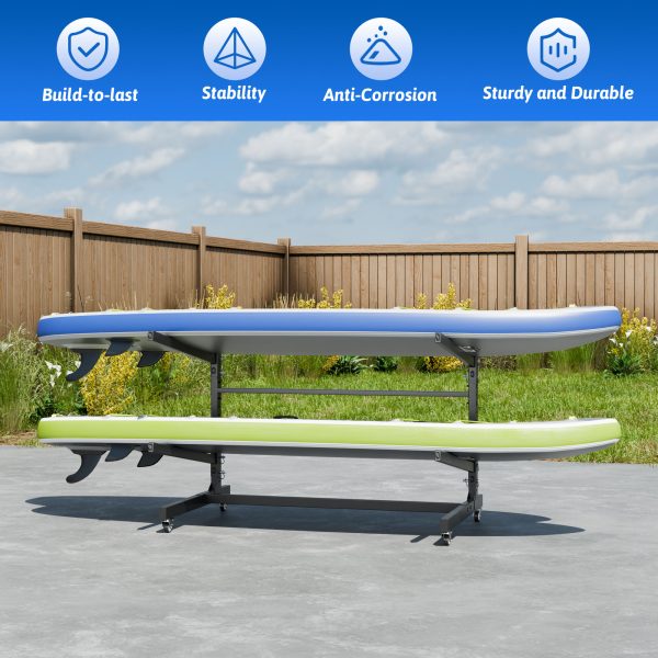 2-Tier Kayak Storage Rack with Wheels