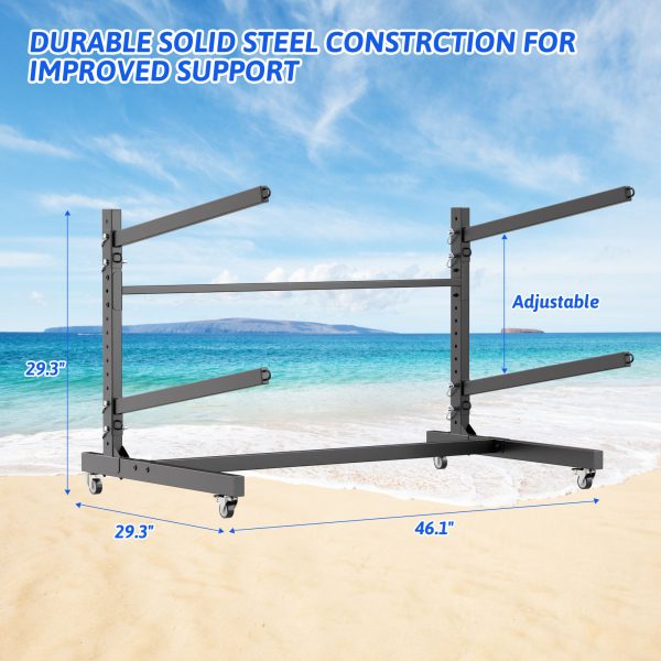 2-Tier Kayak Storage Rack with Wheels