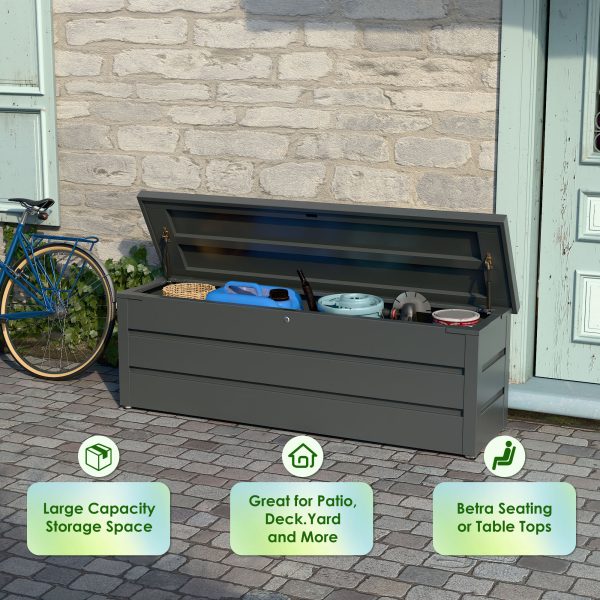 H6c2e781297974f0dbdb33c481410a396P Outdoor Storage Box with Hydraulic Lid