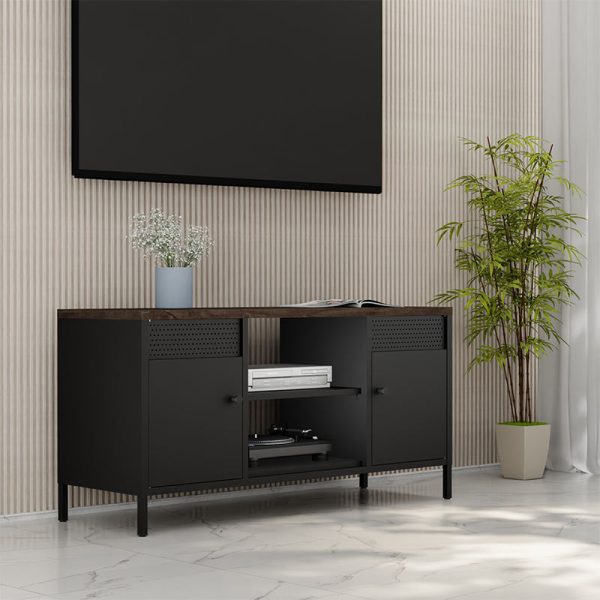 Steel TV Stand with Storage Cabinets-001