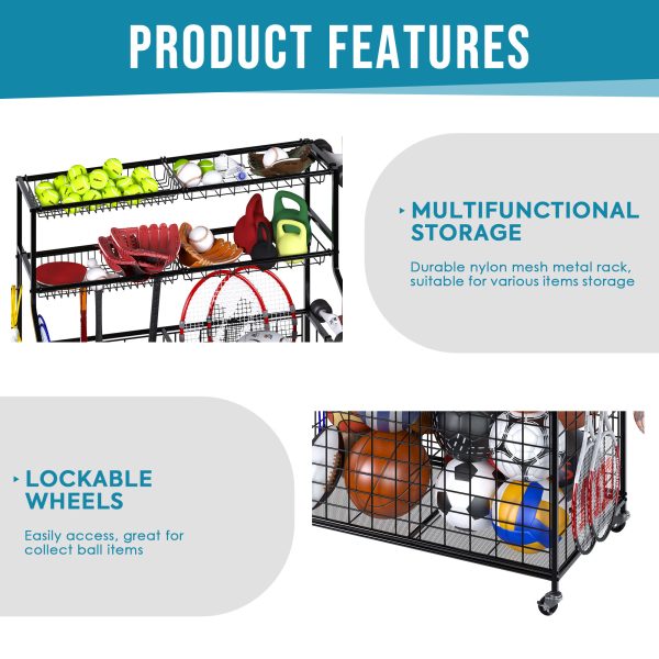 Rolling Sports Equipment Organizer