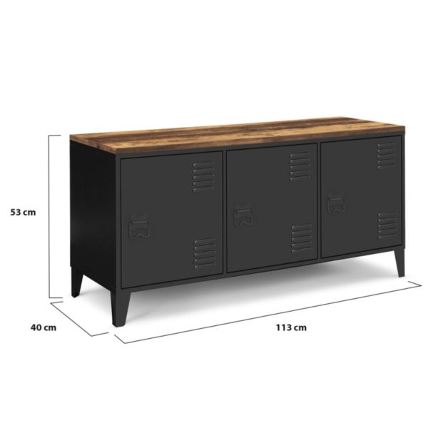 Steel TV Stand with Storage Cabinets-001