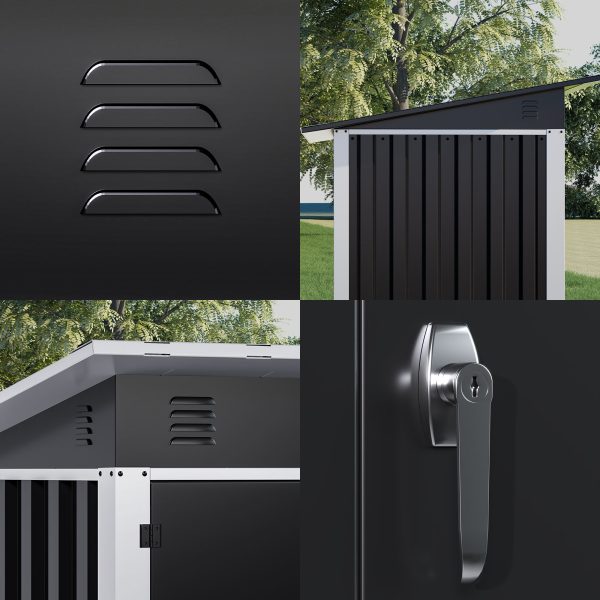Outdoor Steel Garden Shed with Double Doors