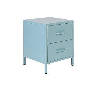 Metal Bedside Table with Drawers-001