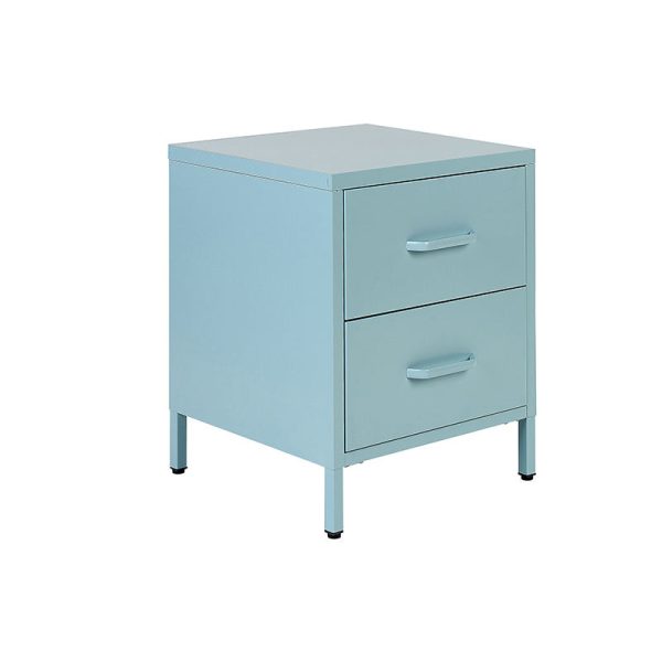 Metal Bedside Table with Drawers-001