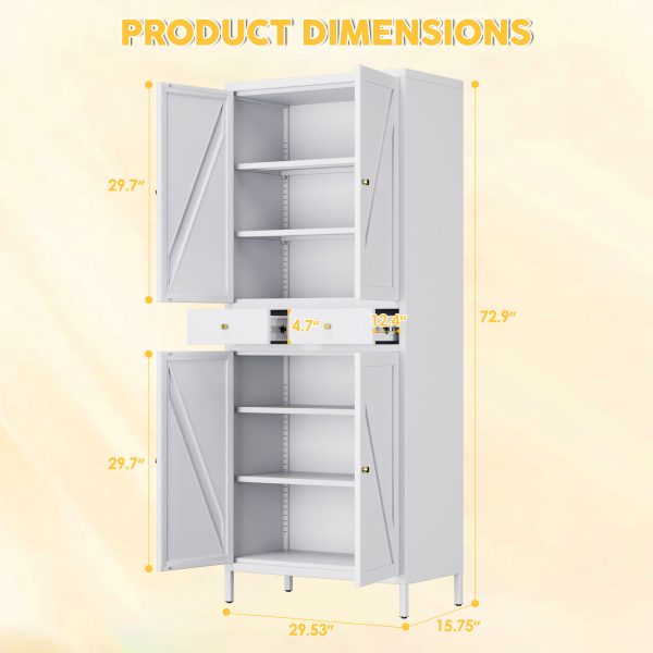 White Metal Kitchen Storage Cabinet