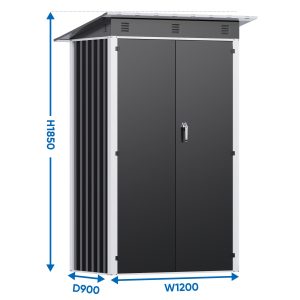 Outdoor Steel Garden Shed with Double Doors