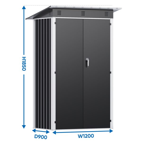Outdoor Steel Garden Shed with Double Doors