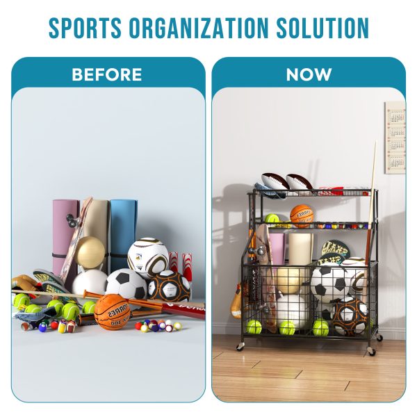 Rolling Sports Equipment Organizer