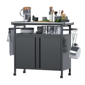 Metal Kitchen Storage Cart with Wheels