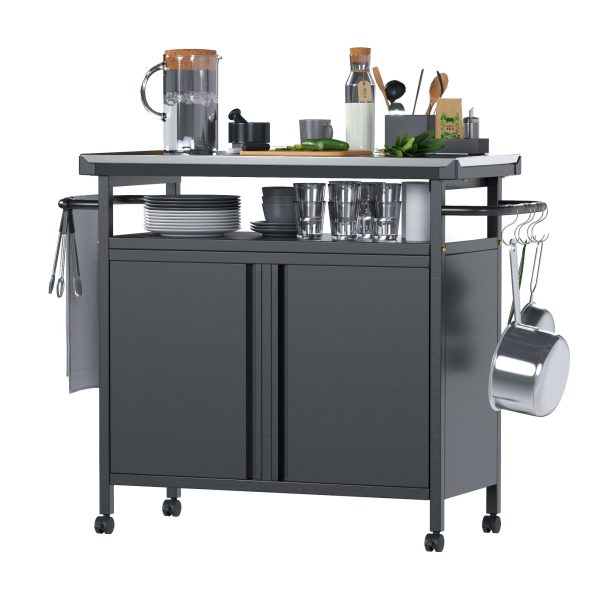 Metal Kitchen Storage Cart with Wheels