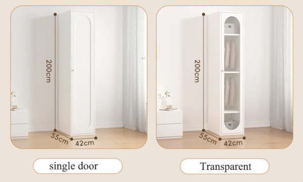 Modern Metal Wardrobe – Glass or Steel Doors