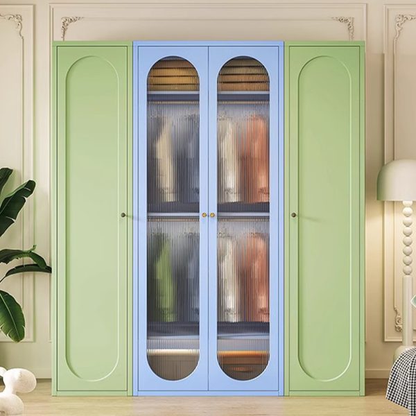 Modern Metal Wardrobe – Glass or Steel Doors