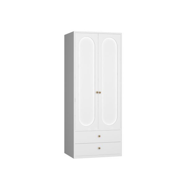 Modern Metal Wardrobe – Glass or Steel Doors