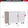Steel Mobile Pedestal Cabinet with Sliding Door and 3 Drawers