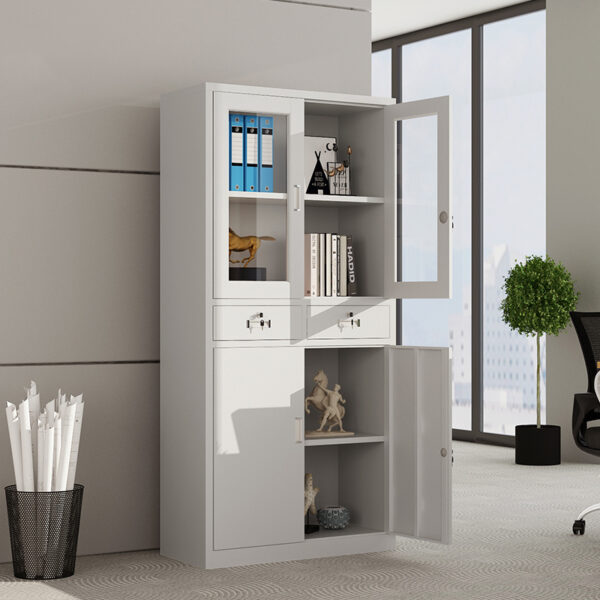 2-Door Grey Steel Office Filing Cabinet