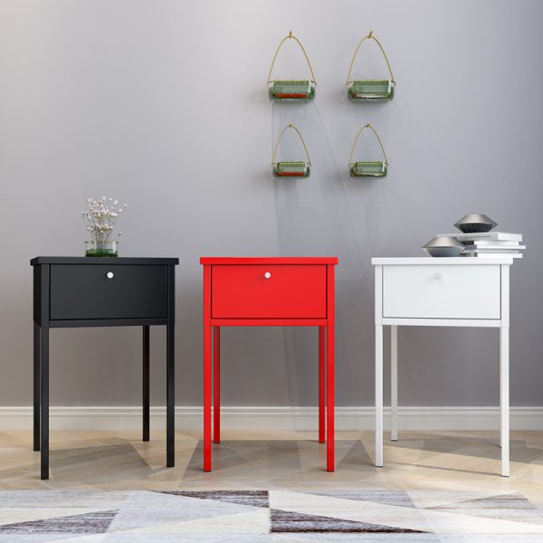 Metal Nightstand with Drawer