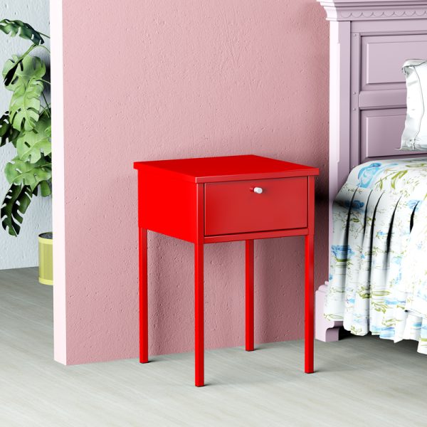 Metal Nightstand with Drawer