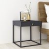 Modern Steel Nightstand with Drawer