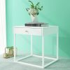 Modern Steel Nightstand with Drawer